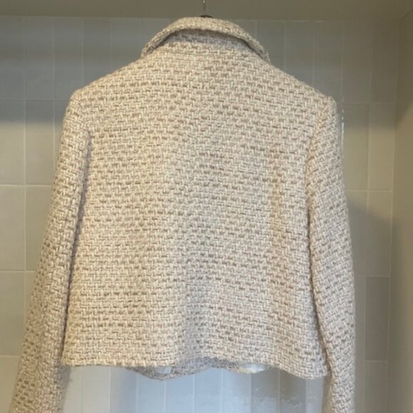 Zara Wool Tweed Soft Pink Blazer - Picture 6 of 6